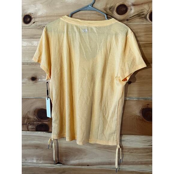 NWT! Calvin Klein Performance waffle knit Vneck top.blouse. Orange. Size XL - Picture 2 of 6